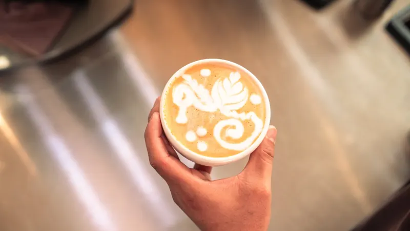 Flat white with latte art