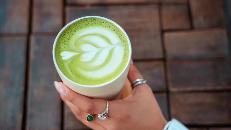 Hot matcha latte